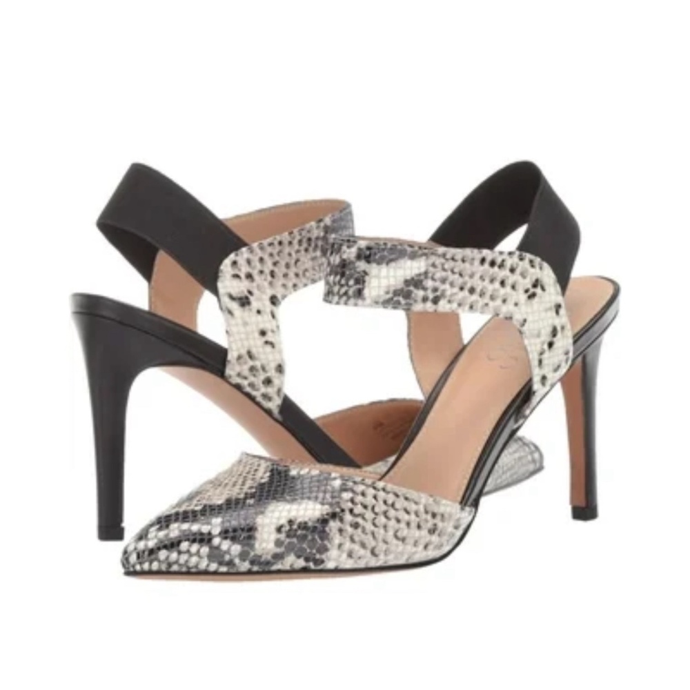 Franco Sarto Lima Pointed Toe Snakeskin Leather Ankle Strap Pumps Size 9.5 - Picture 9 of 9